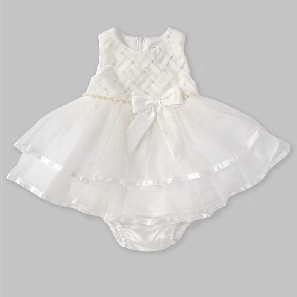 Rare Editions Baby Girl Basket Weave Chiffon Fit-And-Flare Dress